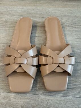 Women's Neutral Knot Slide Sandals - Tan